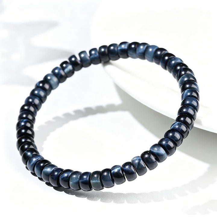 Buddha Stones Bracelet de perles positives en œil de tigre bleu - image 3