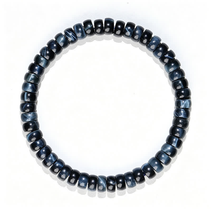 Buddha Stones Bracelet de perles positives en œil de tigre bleu - image 7