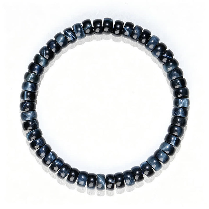 Buddha Stones Bracelet de perles positives en œil de tigre bleu - image 7