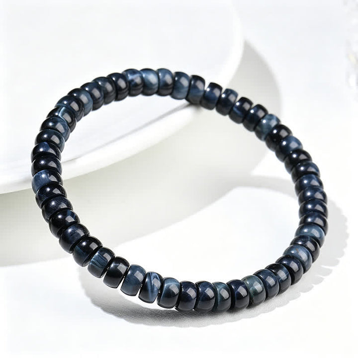 Buddha Stones Bracelet de perles positives en œil de tigre bleu - image 4