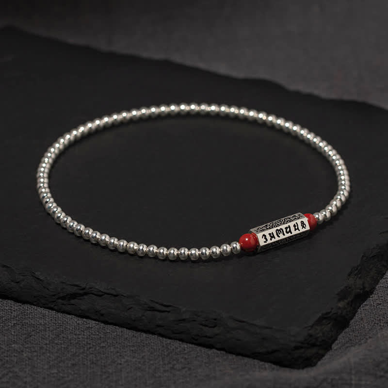 Buddha Stones Bracelet de cheville de sagesse cinabre Om Mani Padme Hum - image 1
