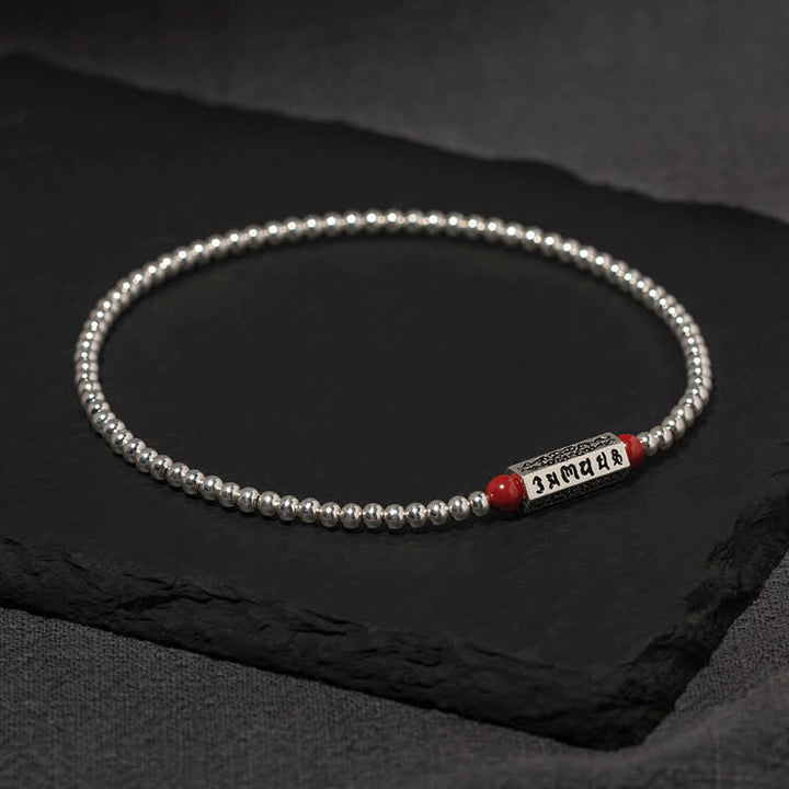 Buddha Stones Bracelet de cheville de sagesse cinabre Om Mani Padme Hum - image 1