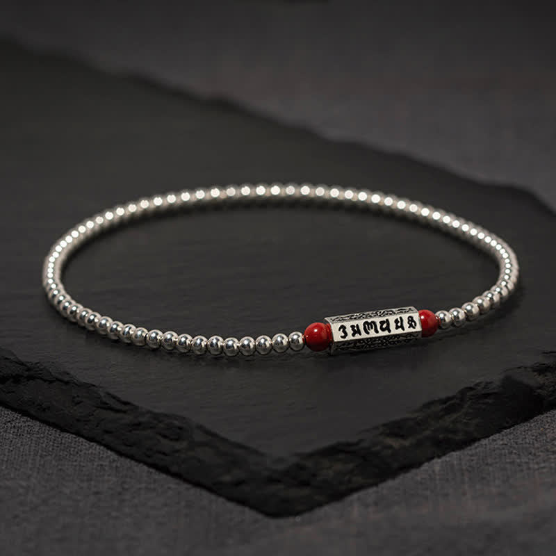 Buddha Stones Bracelet de cheville de sagesse cinabre Om Mani Padme Hum - image 2