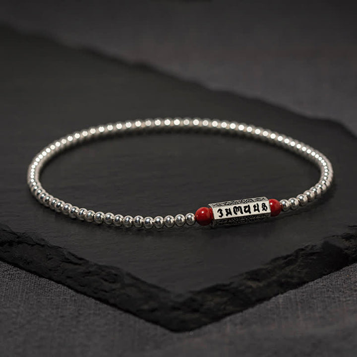Buddha Stones Bracelet de cheville de sagesse cinabre Om Mani Padme Hum - image 2