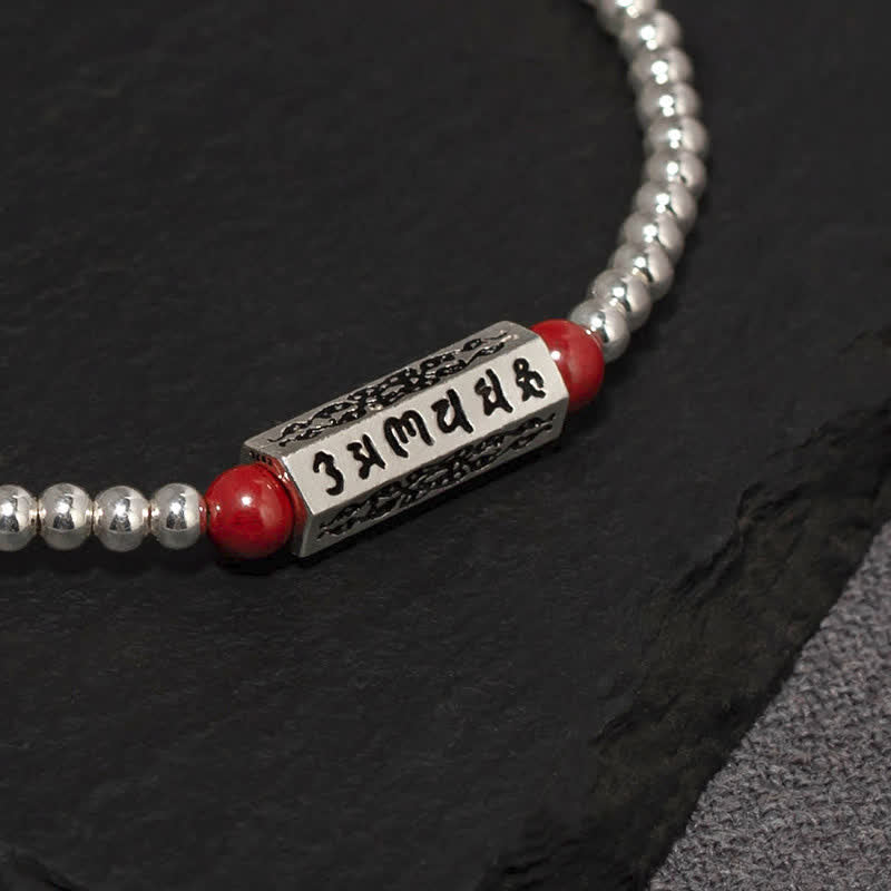 Buddha Stones Bracelet de cheville de sagesse cinabre Om Mani Padme Hum - image 3