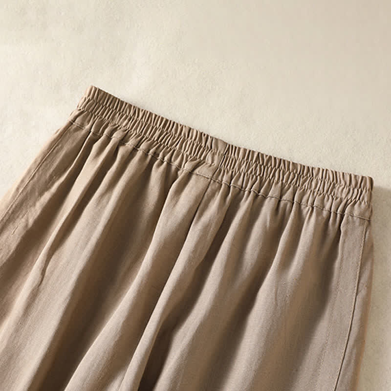 Buddha Stones Pantalon Capri bohème décontracté d'été, coupe droite, avec poches - image 3