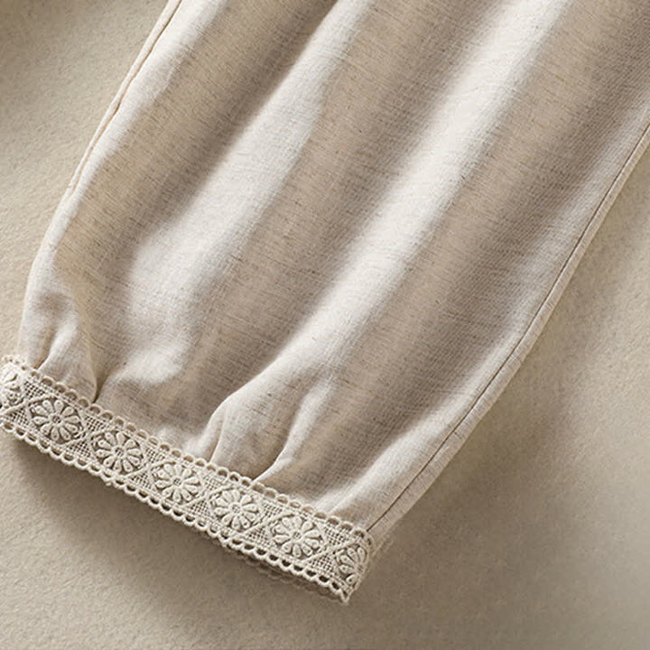 Buddha Stones Pantalon Capri bohème décontracté d'été, coupe droite, avec poches - image 12