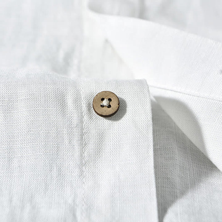 Buddha Stones Chemises à manches longues pour hommes, style Tang, col mandarin, style décontracté automne - image 18