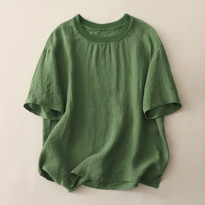 Chemise à manches courtes pour femme avec col rond et motif Buddha Stones - Vert forêt - US14，UK/AU18，EU46 (2XL) - image 16