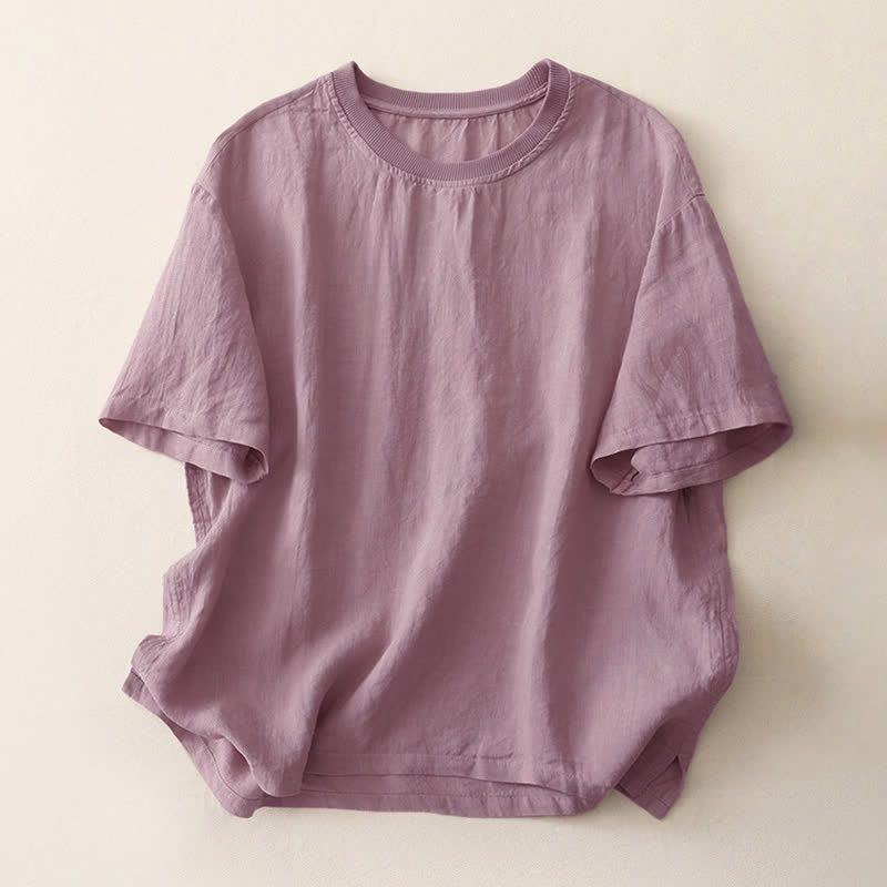 T-shirt à manches courtes en polyester pour femme, motif Buddha Stones, col rond uni. - Chardon - US14，UK/AU18，EU46 (2XL) - image 20