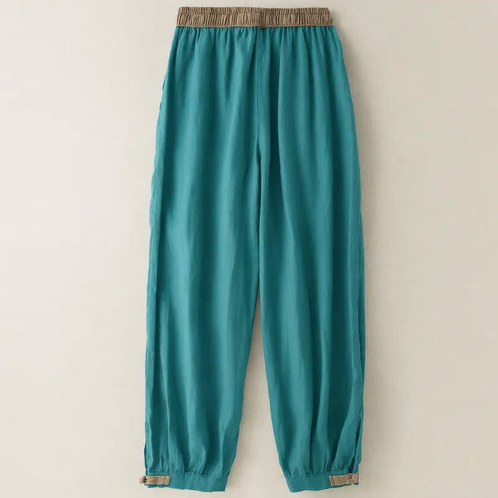 Pantalon sarouel en coton uni avec cordon de serrage et poches pour femme Buddha Stones - image 9