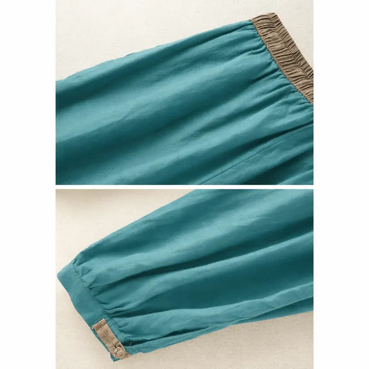 Pantalon sarouel en coton uni avec cordon de serrage et poches pour femme Buddha Stones - image 14