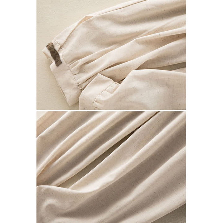 Pantalon sarouel en coton uni avec cordon de serrage et poches pour femme Buddha Stones - image 4