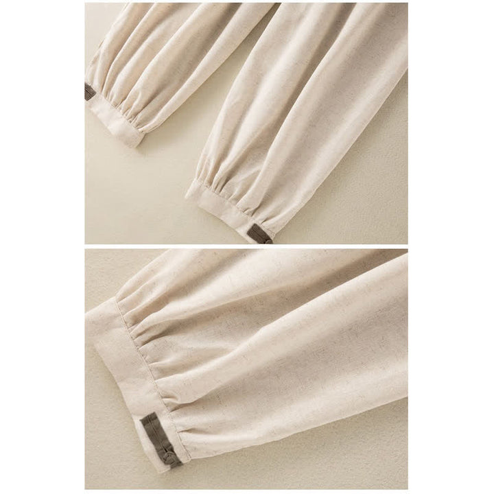 Pantalon sarouel en coton uni avec cordon de serrage et poches pour femme Buddha Stones - image 5