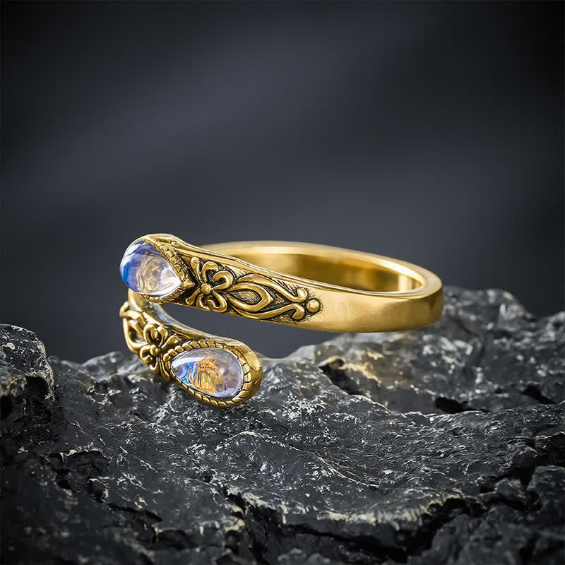 Buddha Stones Bague ouverte papillon Liuli en cuivre, liberté - image 9