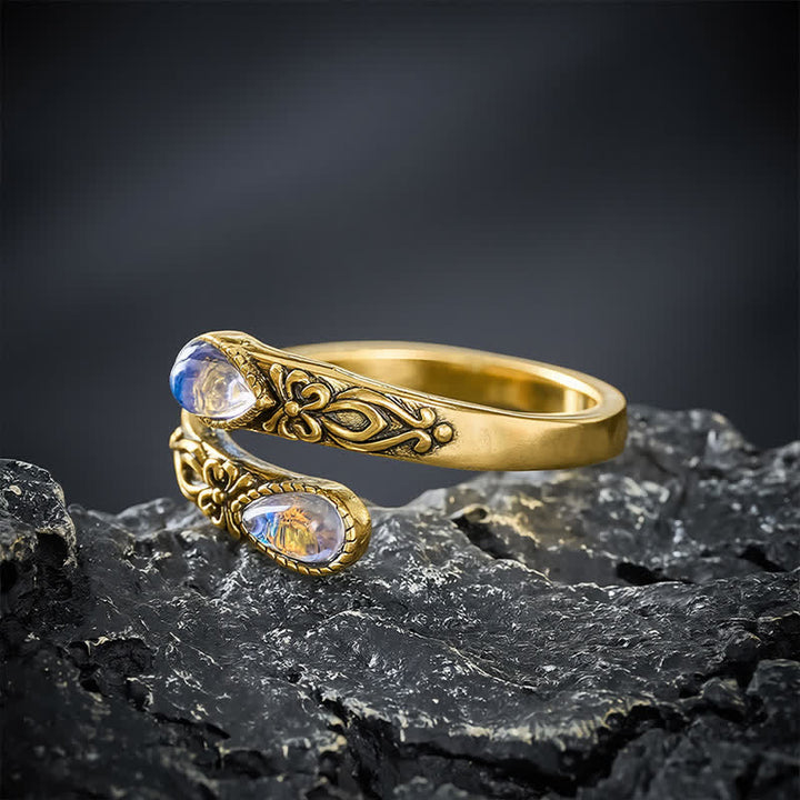 Buddha Stones Bague ouverte papillon Liuli en cuivre, liberté - image 9
