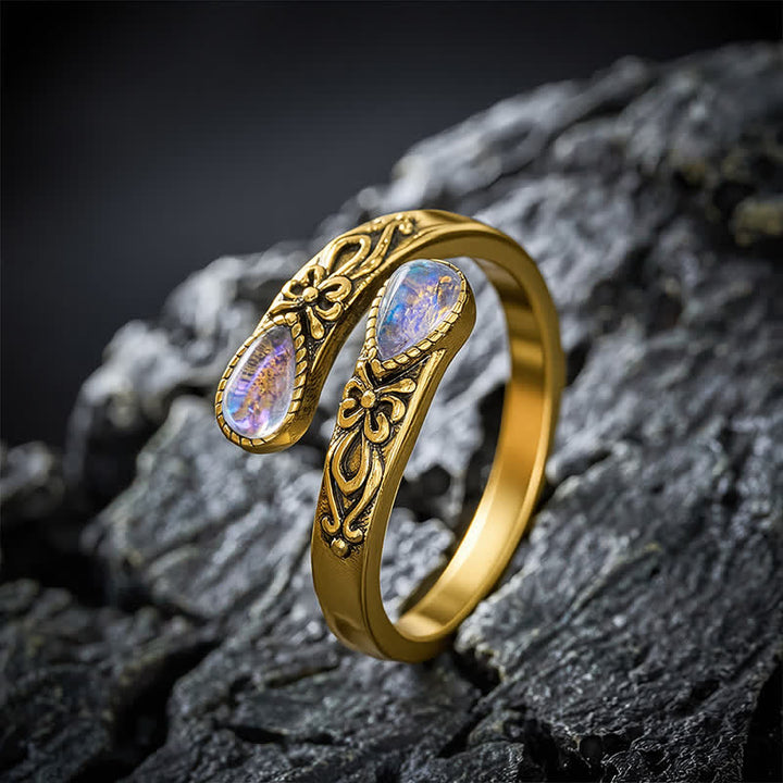 Buddha Stones Bague ouverte papillon Liuli en cuivre, liberté - image 11