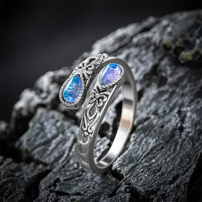 Buddha Stones Bague ouverte papillon Liuli en cuivre, liberté - image 2
