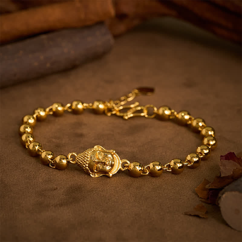Buddha Stones Bracelet de sérénité en perles de cuivre Bouddha - image 2