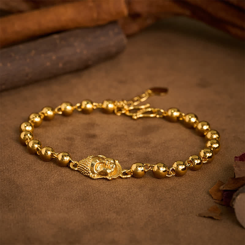 Buddha Stones Bracelet de sérénité en perles de cuivre Bouddha - image 1