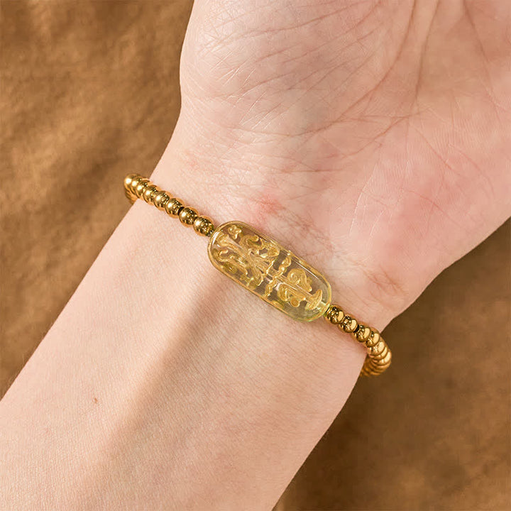 Buddha Stones Bracelet de stimulation Liuli Om Mani Padme Hum en acier titane - image 16