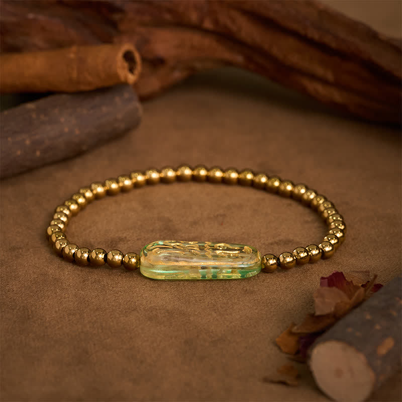 Buddha Stones Bracelet de stimulation Liuli Om Mani Padme Hum en acier titane - image 14
