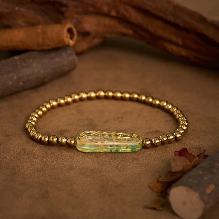 Buddha Stones Bracelet de stimulation Liuli Om Mani Padme Hum en acier titane - image 14