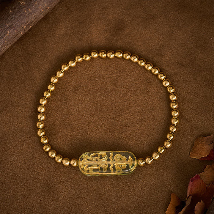 Buddha Stones Bracelet de stimulation Liuli Om Mani Padme Hum en acier titane - image 15