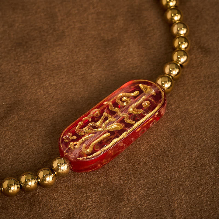 Buddha Stones Bracelet de stimulation Liuli Om Mani Padme Hum en acier titane - image 12