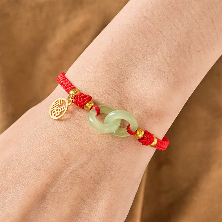 Buddha Stones Bracelet porte-bonheur en cuivre Liuli Fu avec cordon rouge - image 4