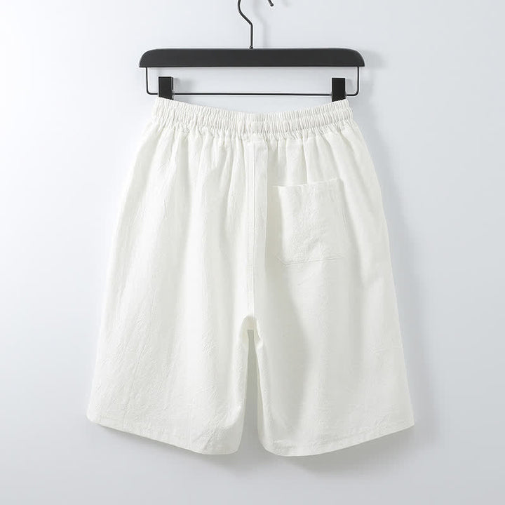 Buddha Stones Ensemble 2 pièces pour homme, style Tang, avec cordon de serrage, manches courtes, chemise et short, en coton et lin uni, manches courtes, poches, idéal pour la méditation d'été. - image 16