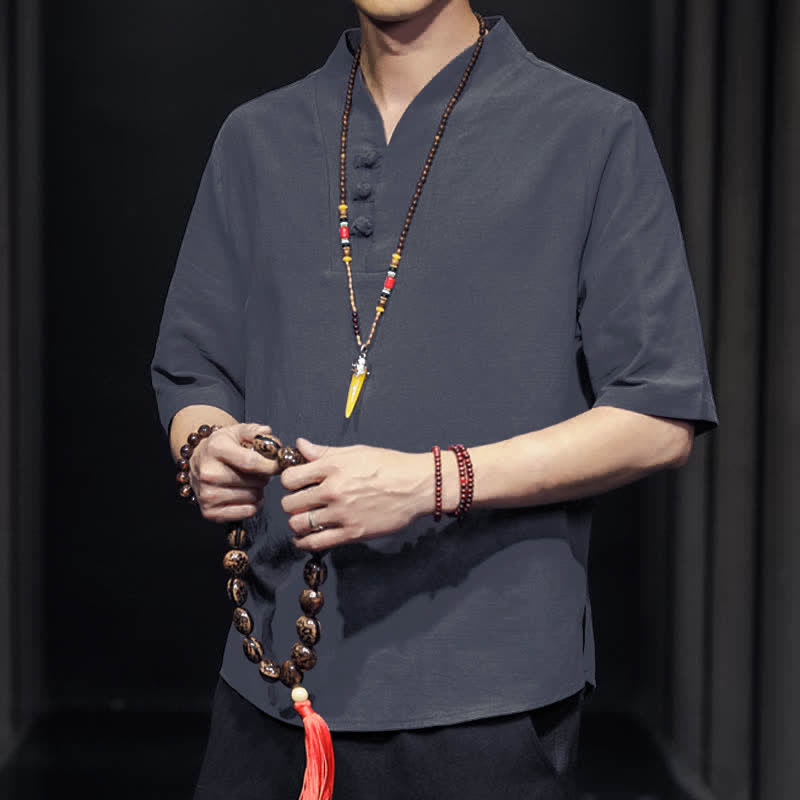 Chemises à manches courtes pour hommes, style décontracté, Buddha Stones - image 19