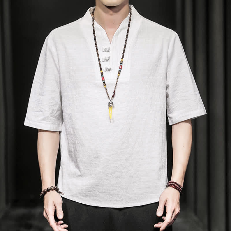 Chemises à manches courtes pour hommes, style décontracté, Buddha Stones - image 1