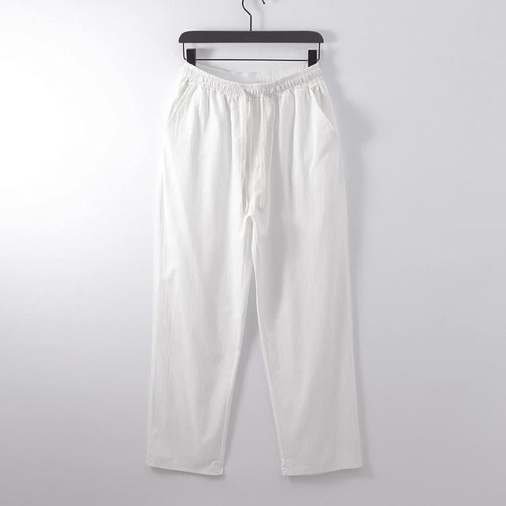 Ensemble pour homme Tang en coton et lin avec haut et pantalon Hanfu, orné de Buddha Stones et de colliers croisés. - image 15