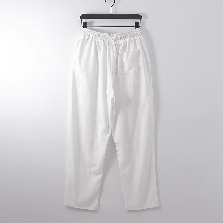 Ensemble pour homme Tang en coton et lin avec haut et pantalon Hanfu, orné de Buddha Stones et de colliers croisés. - image 16