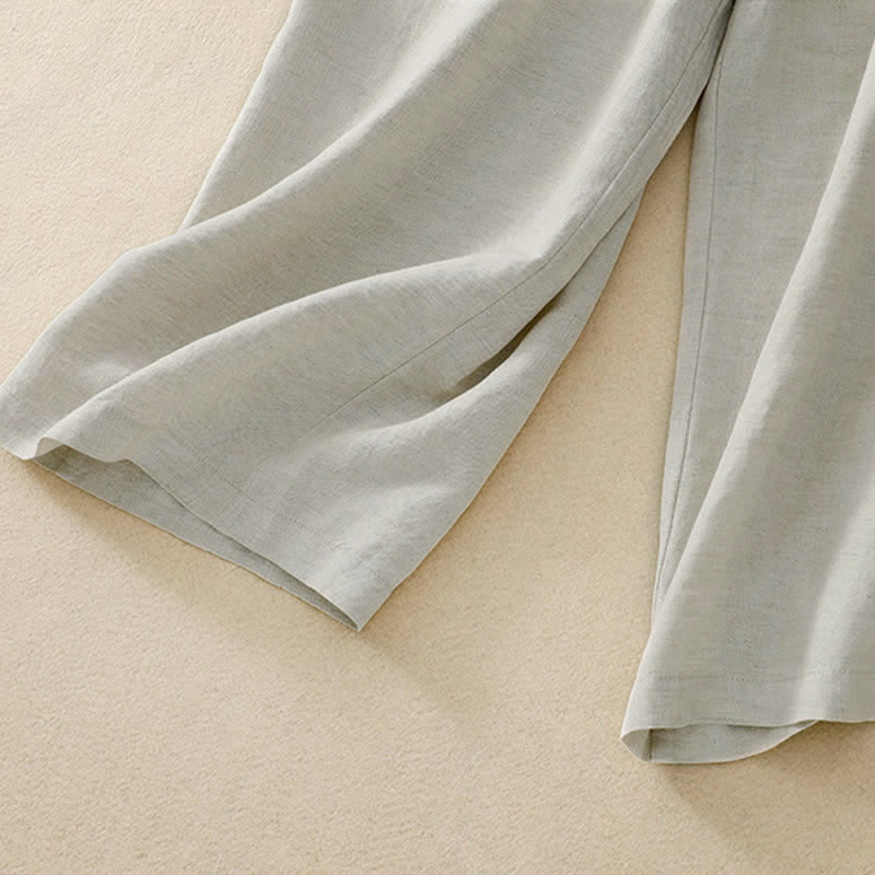 Pantalon femme à poches, couleur Buddha Stones , boutonné sur le devant, élastique au dos. - image 9