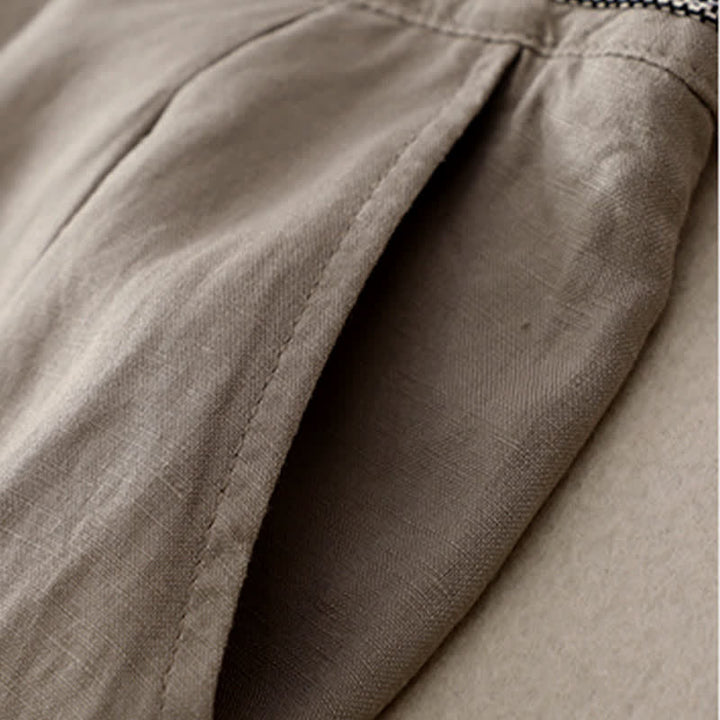 Pantalon femme à poches, couleur Buddha Stones , boutonné sur le devant, élastique au dos. - image 20