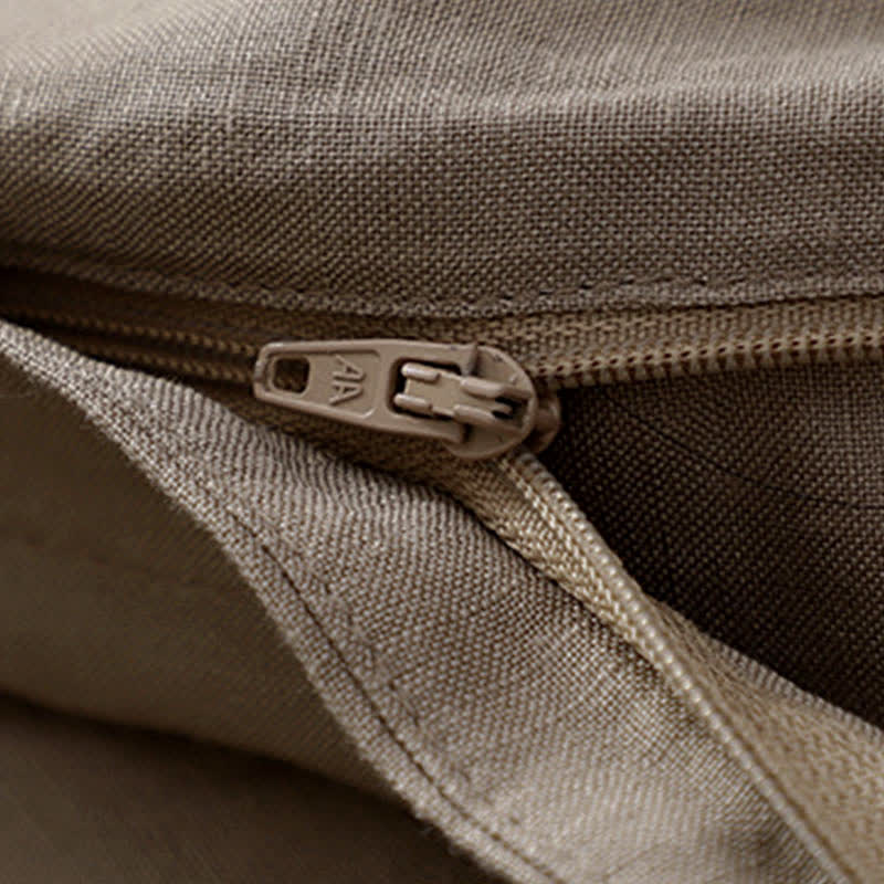 Pantalon femme à poches, couleur Buddha Stones , boutonné sur le devant, élastique au dos. - image 19