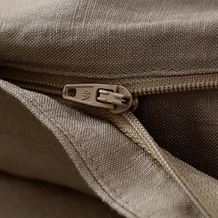 Pantalon femme à poches, couleur Buddha Stones , boutonné sur le devant, élastique au dos. - image 19