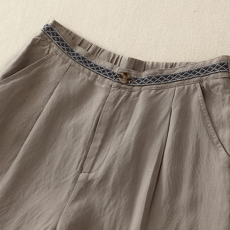 Pantalon femme à poches, couleur Buddha Stones , boutonné sur le devant, élastique au dos. - image 18