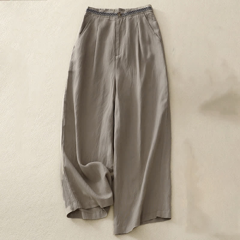 Pantalon femme à poches, couleur Buddha Stones , boutonné sur le devant, élastique au dos. - DarkKhaki - US8-10，UK/AU12-14，EU40-42 (2XL) - image 17