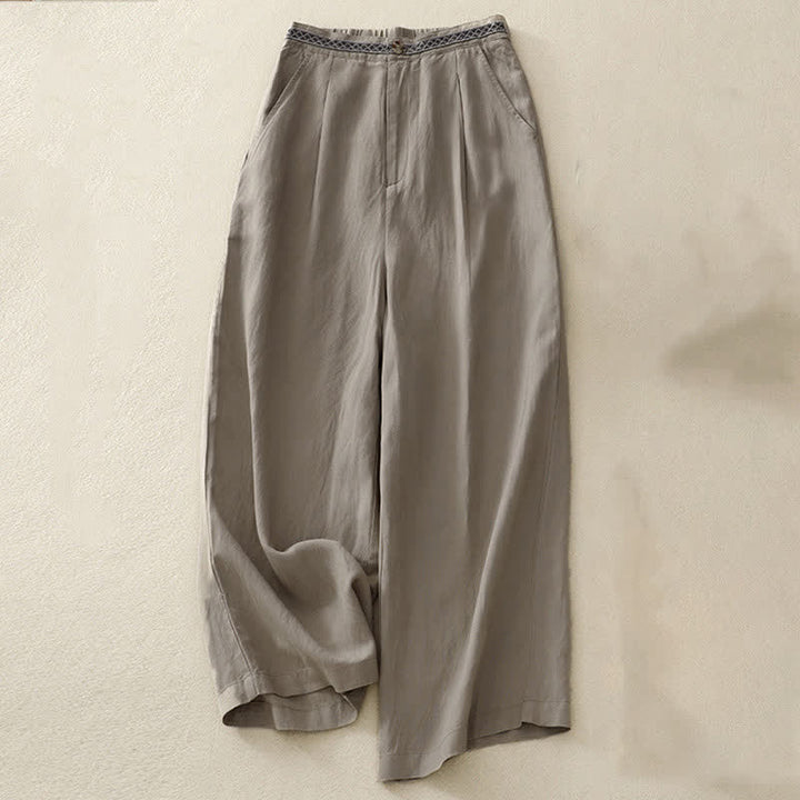 Pantalon femme à poches, couleur Buddha Stones , boutonné sur le devant, élastique au dos. - Kaki foncé - US8-10，UK/AU12-14，EU40-42 (2XL) - image 17