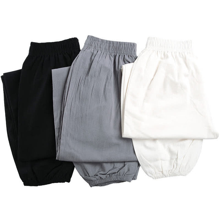 Pantalon de pratique de Tai Chi Qigong unisexe d'été, couleur unie, taille élastique, avec poches, Buddha Stones - image 15