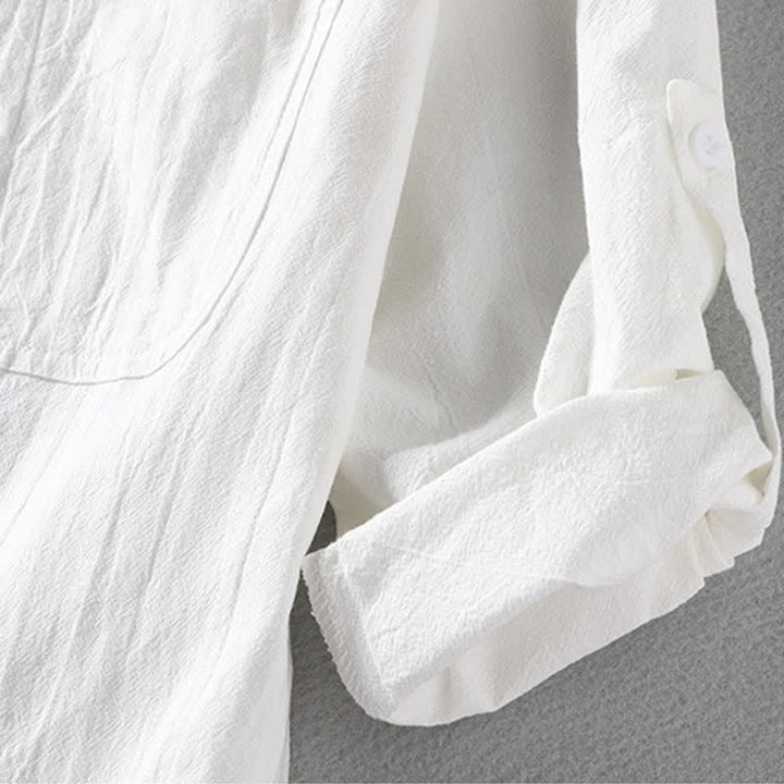 Chemise d'été unie à boutons pour homme Buddha Stones, manches courtes - image 11