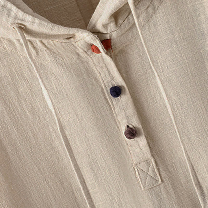 Sweat à capuche à manches longues pour femme Buddha Stones, modèle uni à boutons et poches - image 4