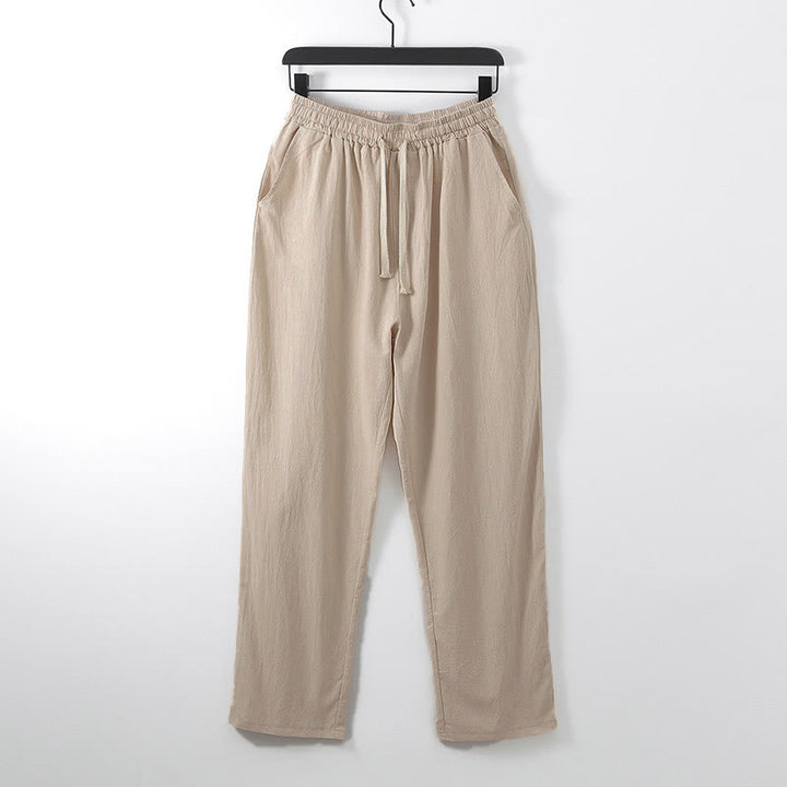 Pantalon homme décontracté ample en coton et lin uni, motif Buddha Stones, avec poches - PeachPuff - US/UK/AU54，EU64 (9XL) - image 7