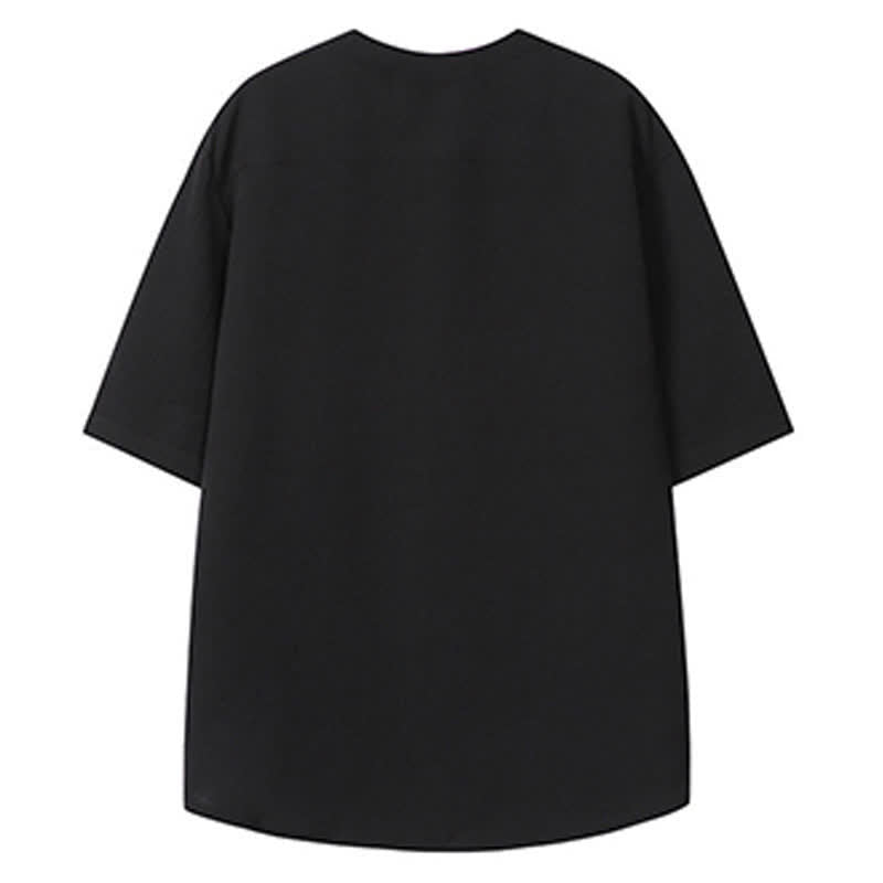 Buddha Stones Chemises à manches courtes pour hommes, style Tang, décontractées, col mandarin, broderie grue - image 16