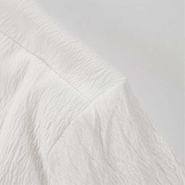 Buddha Stones Chemises à manches courtes pour hommes, style Tang, décontractées, col mandarin, broderie grue - image 8