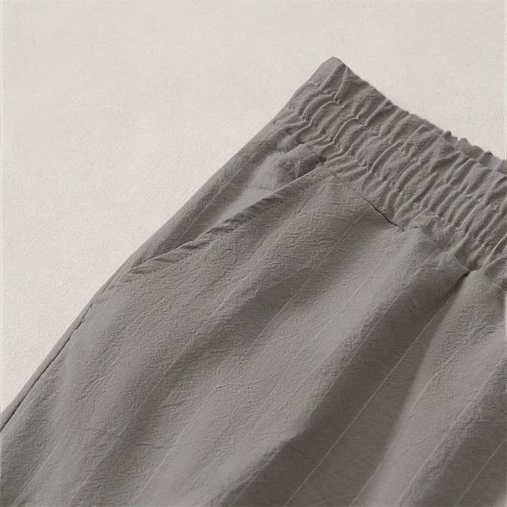 Buddha Stones Short d'été décontracté à rayures avec cordon de serrage et poches pour homme - image 17