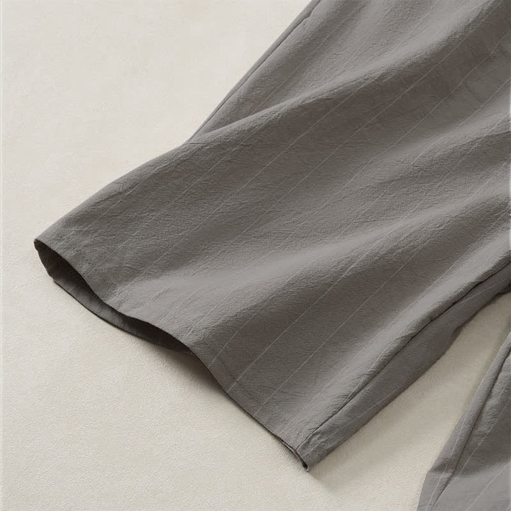 Buddha Stones Short d'été décontracté à rayures avec cordon de serrage et poches pour homme - image 20
